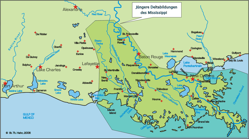 Geographische Elemente Louisianas